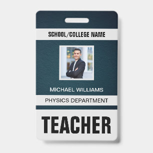 Tarjeta de identificación de profesor moderna mini