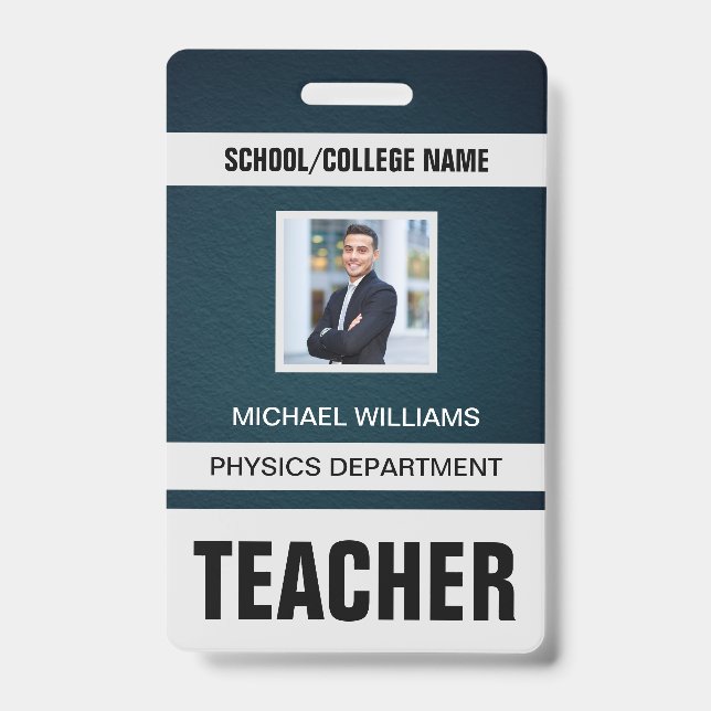 Tarjeta de identificación de profesor moderna mini (Parte frontal)