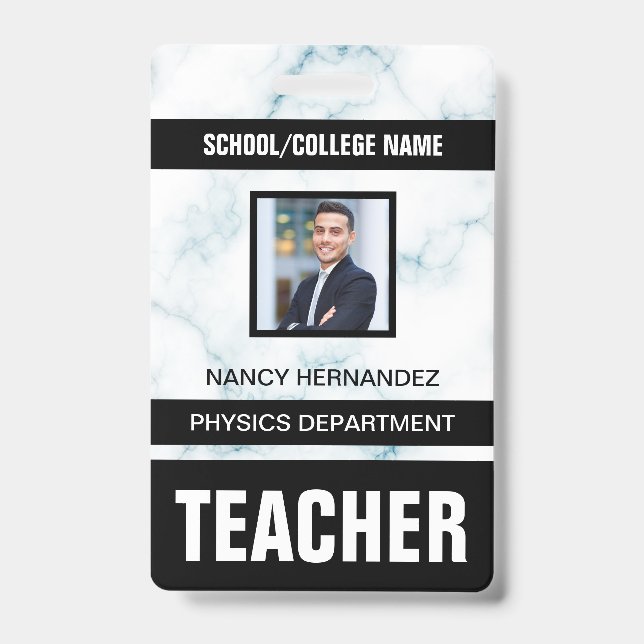 Tarjeta de identificación de profesor moderna mini (Parte frontal)