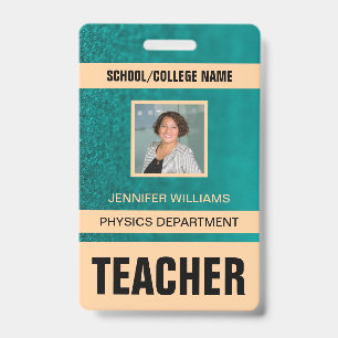 Tarjeta de identificación de profesor moderna mini