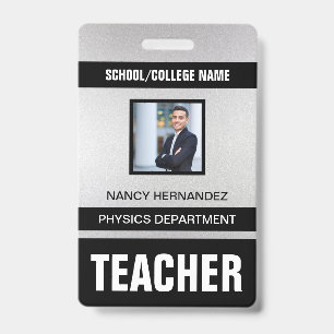Tarjeta de identificación de profesor moderna mini