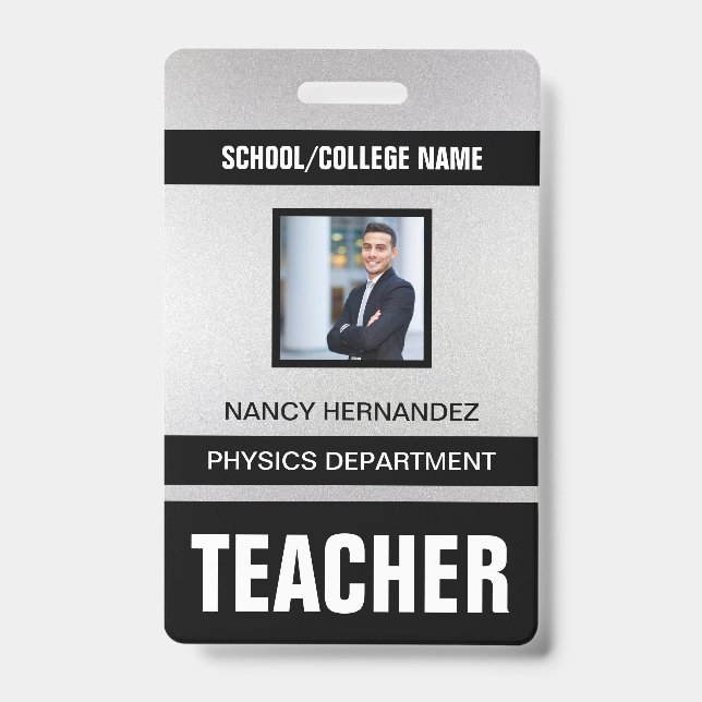 Tarjeta de identificación de profesor moderna mini (Parte frontal)