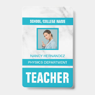 Tarjeta de identificación de profesor moderna mini