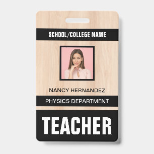 Tarjeta de identificación de profesor moderna mini