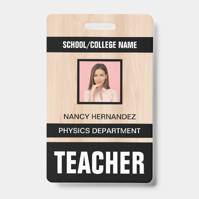 Tarjeta de identificación de profesor moderna mini (Parte frontal)