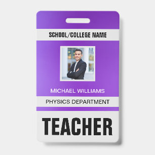 Tarjeta de identificación de profesor moderna mini