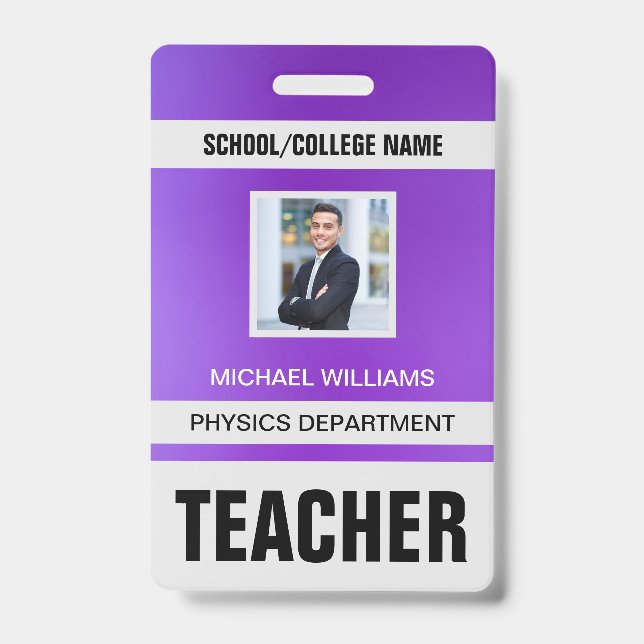 Tarjeta de identificación de profesor moderna mini (Parte frontal)