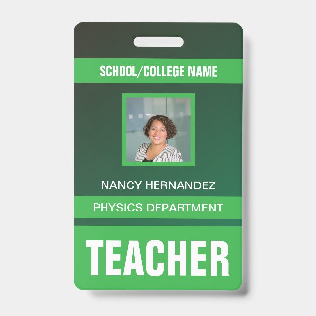 Tarjeta de identificación de profesor moderna mini (Parte frontal)