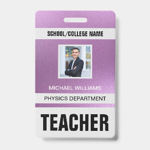 Tarjeta de identificación de profesor moderna mini