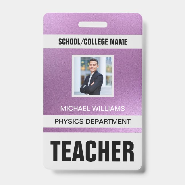 Tarjeta de identificación de profesor moderna mini (Parte frontal)