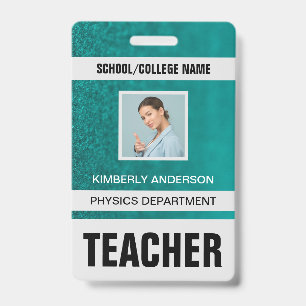 Tarjeta de identificación de profesor moderna mini