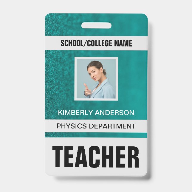 Tarjeta de identificación de profesor moderna mini (Parte frontal)