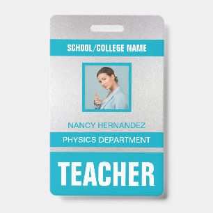 Tarjeta de identificación de profesor moderna mini