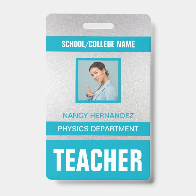 Tarjeta de identificación de profesor moderna mini (Parte frontal)