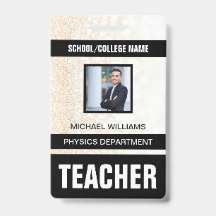 Tarjeta de identificación de profesor moderna mini
