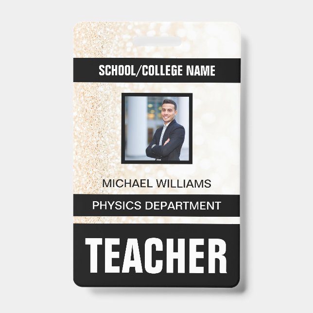 Tarjeta de identificación de profesor moderna mini (Parte frontal)
