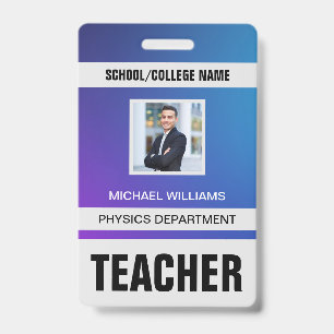 Tarjeta de identificación de profesor moderna mini