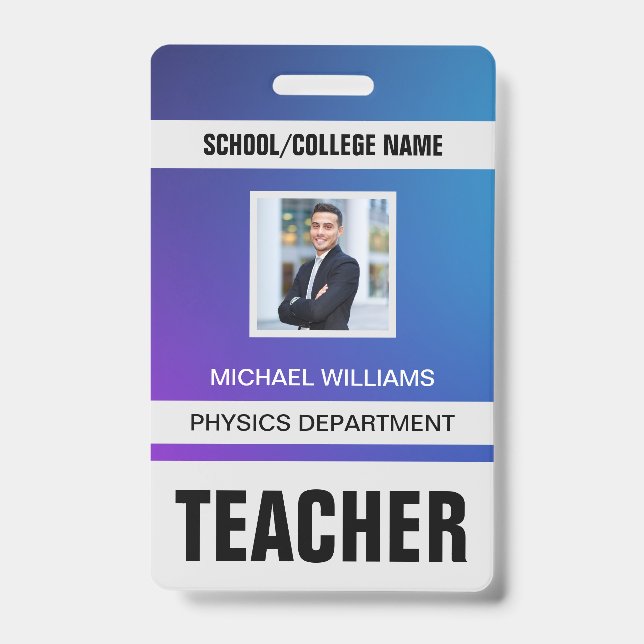 Tarjeta de identificación de profesor moderna mini (Parte frontal)