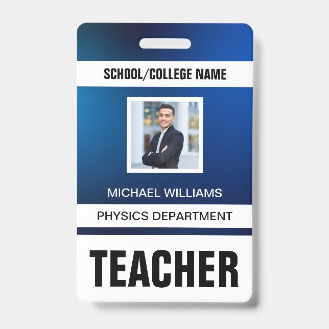 Tarjeta de identificación de profesor moderna mini (Parte frontal)