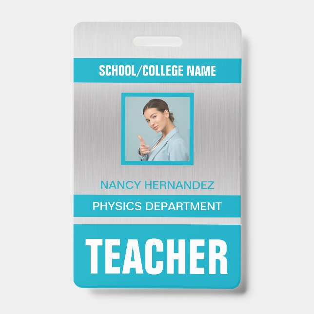 Tarjeta de identificación de profesor moderna mini (Parte frontal)