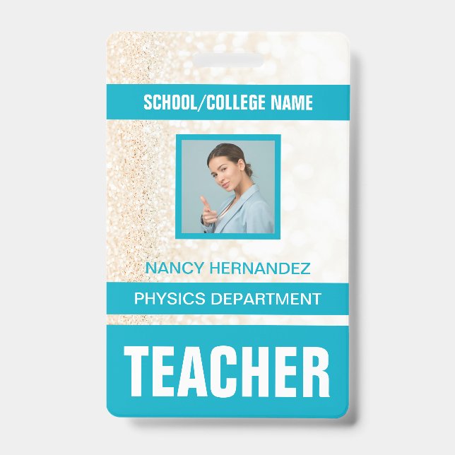 Tarjeta de identificación de profesor moderna mini (Parte frontal)