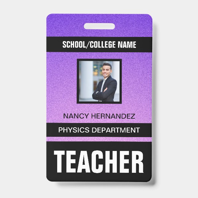 Tarjeta de identificación de profesor moderna mini (Parte frontal)