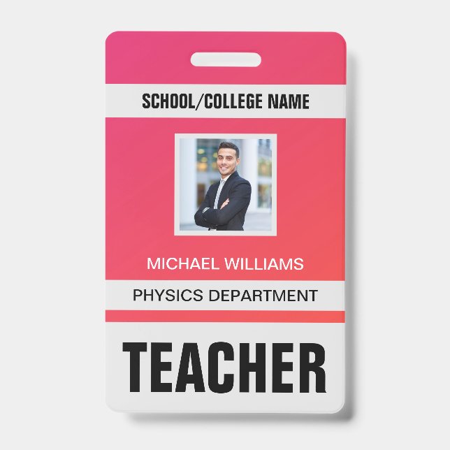Tarjeta de identificación de profesor moderna mini (Parte frontal)