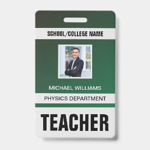 Tarjeta de identificación de profesor moderna mini