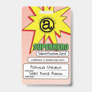 Tarjeta de identificación de PVC de superhéroe