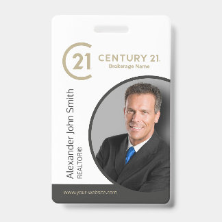 Tarjeta de identificación de realtor Century 21