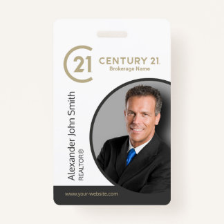 Tarjeta de identificación de realtor Century 21
