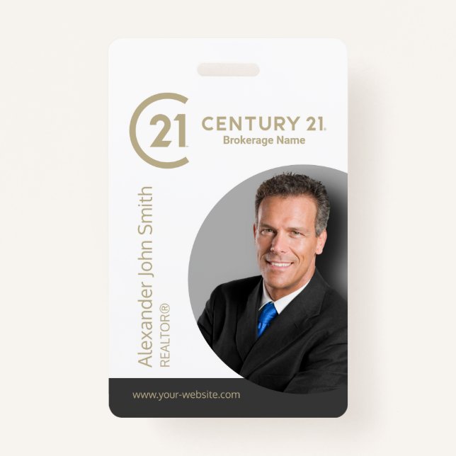 Tarjeta de identificación de realtor Century 21 (Anverso)