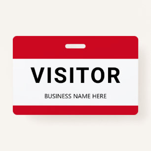 Tarjeta de identificación de visita de negocios co