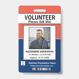 Tarjeta de identificación de voluntario Logotipo m