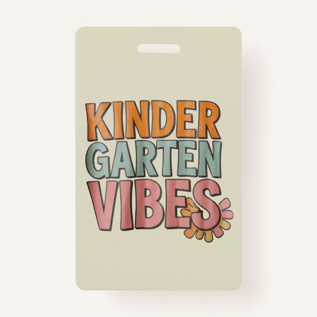 Tarjeta De Identificación De vuelta a la escuela de jardines de infancia de  (Anverso)