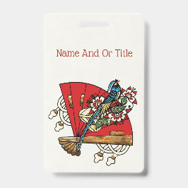 Tarjeta De Identificación Deco de pájaro asiático