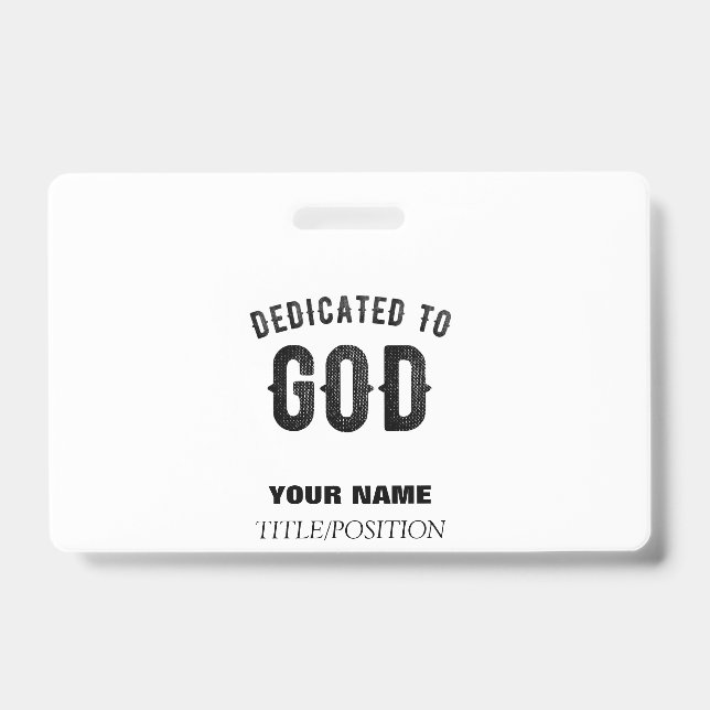 TARJETA DE IDENTIFICACIÓN DEDICADO A DIOS NEGRO PERSONALIZABLE COOL TEXTO (Parte frontal)