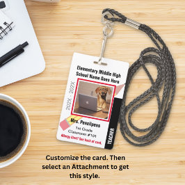 Tarjeta de identificación del personal docente de 