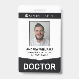 Tarjeta de identificación del personal médico del 