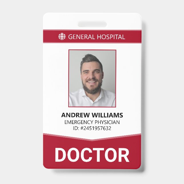 Tarjeta de identificación del personal médico del  (Anverso)