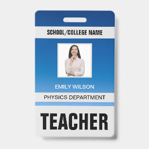 Tarjeta de identificación del profesor