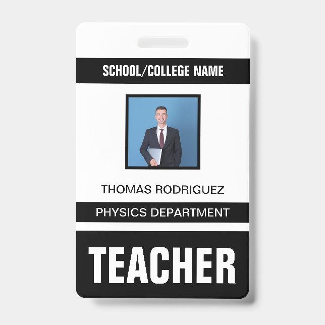 Tarjeta de identificación del profesor (Parte frontal)