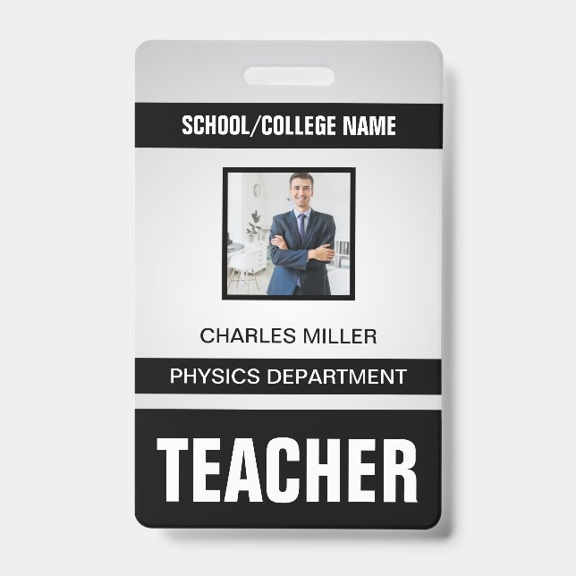 Tarjeta de identificación del profesor (Parte frontal)
