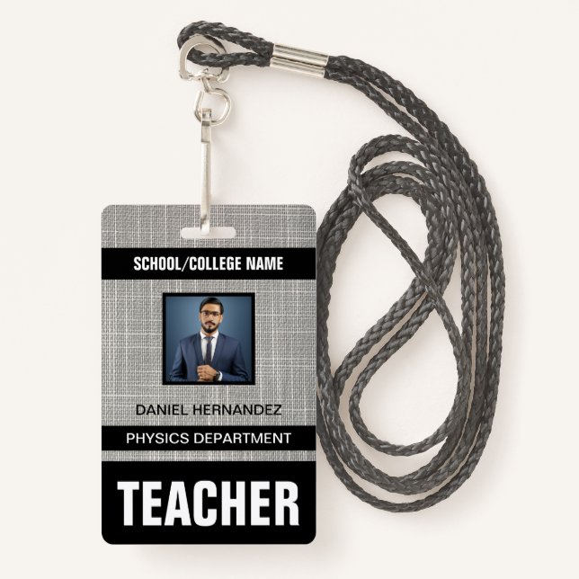 Tarjeta de identificación del profesor (Anverso son cordón)