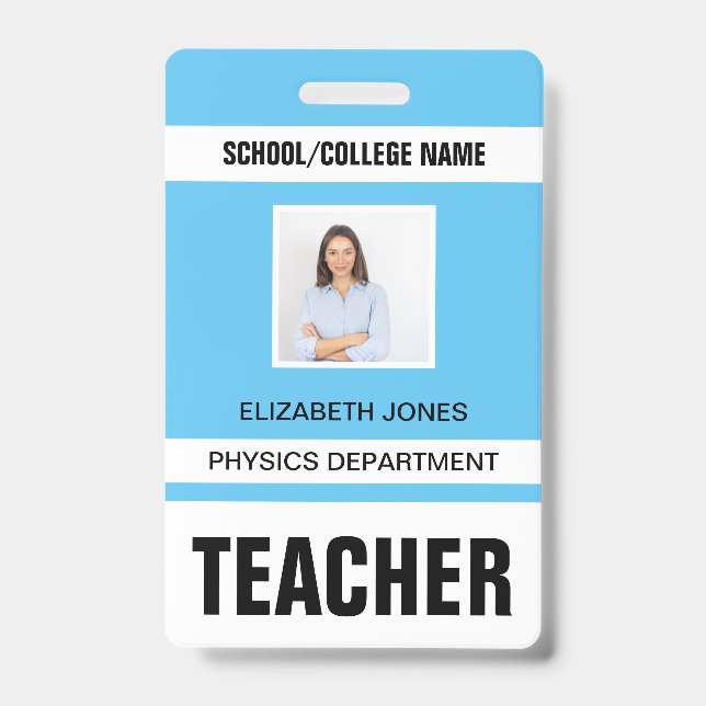 Tarjeta de identificación del profesor (Parte frontal)