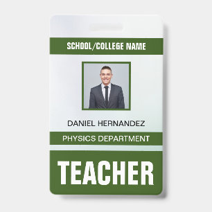 Tarjeta de identificación del profesor
