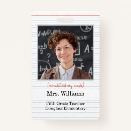 Tarjeta de identificación del profesor con foto, u