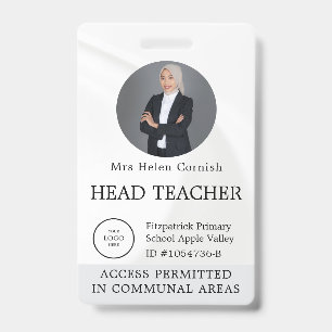 Tarjeta de identificación del profesor Nombre de l