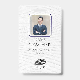 Tarjeta de identificación del profesor nombre escu