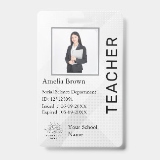 Tarjeta de identificación del profesor nombre plan